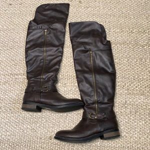 Charlotte Russe Over The Knee Brown Boots 9
